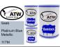 Preview: Saab, Platinum Blue Metallic, 117M: 500ml Lackdose + 500ml Klarlack + 250ml Härter - Set, von ATW Autoteile West.